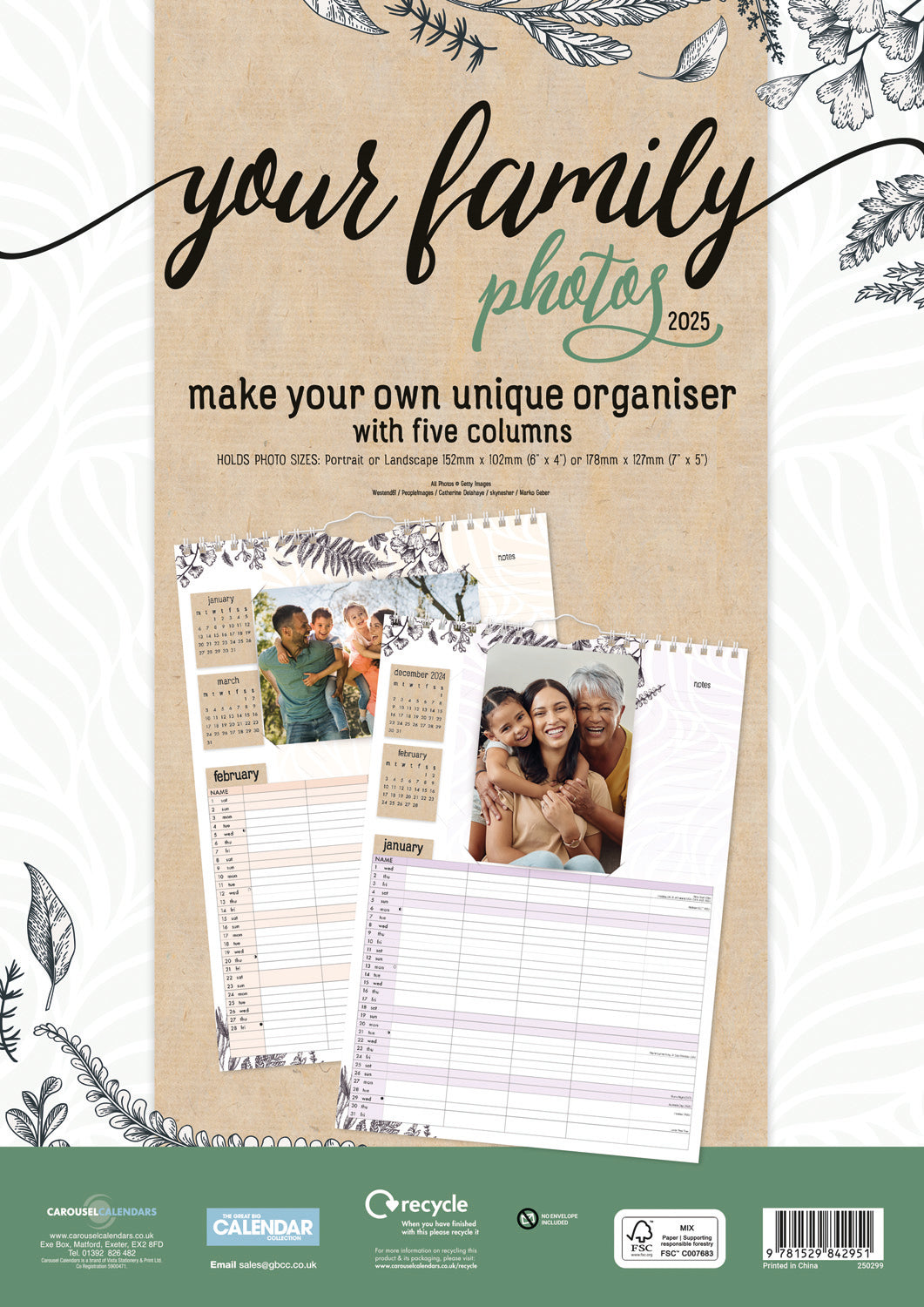 Your Family Photos Planner A3 Planner Calendar 2025