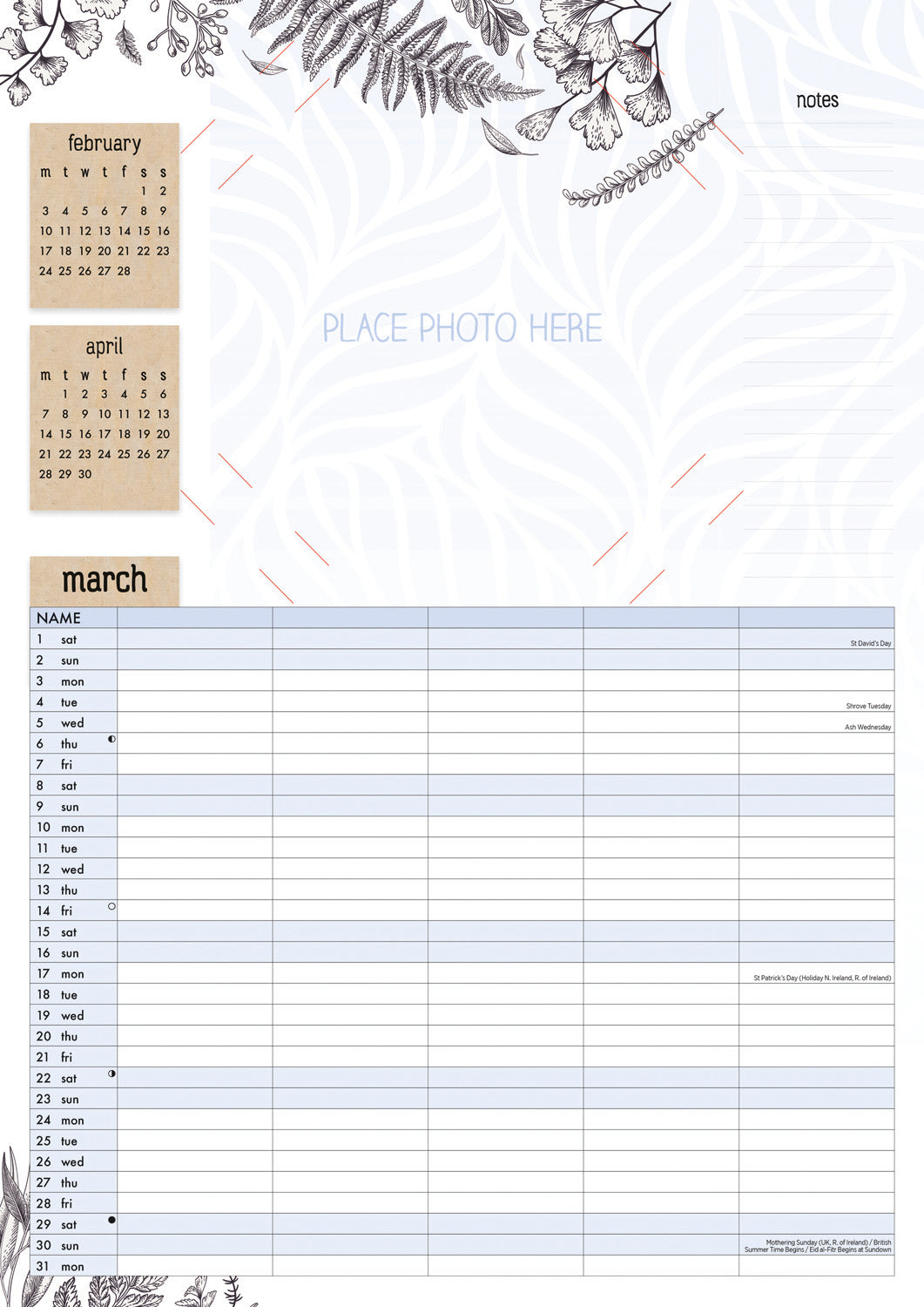 Your Family Photos Planner A3 Planner Calendar 2025