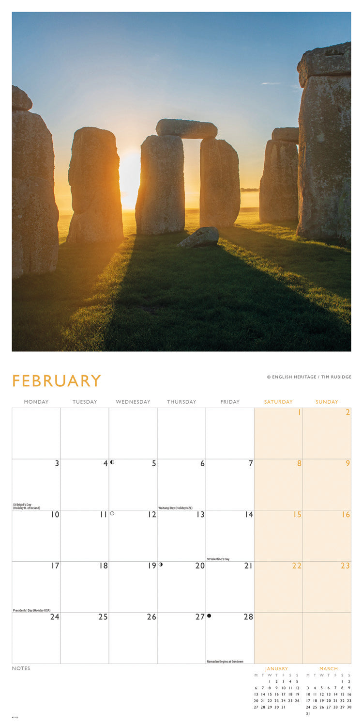 English Heritage Stonehenge (PFP) Wall Calendar 2025