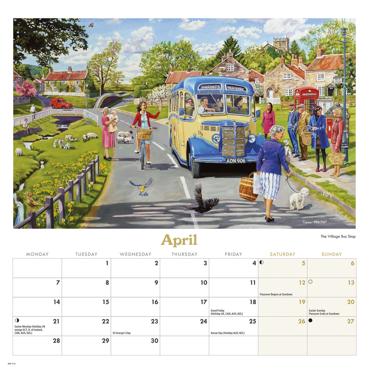 Vintage Transport, Trevor Mitchell Wiro Wall Calendar 2025