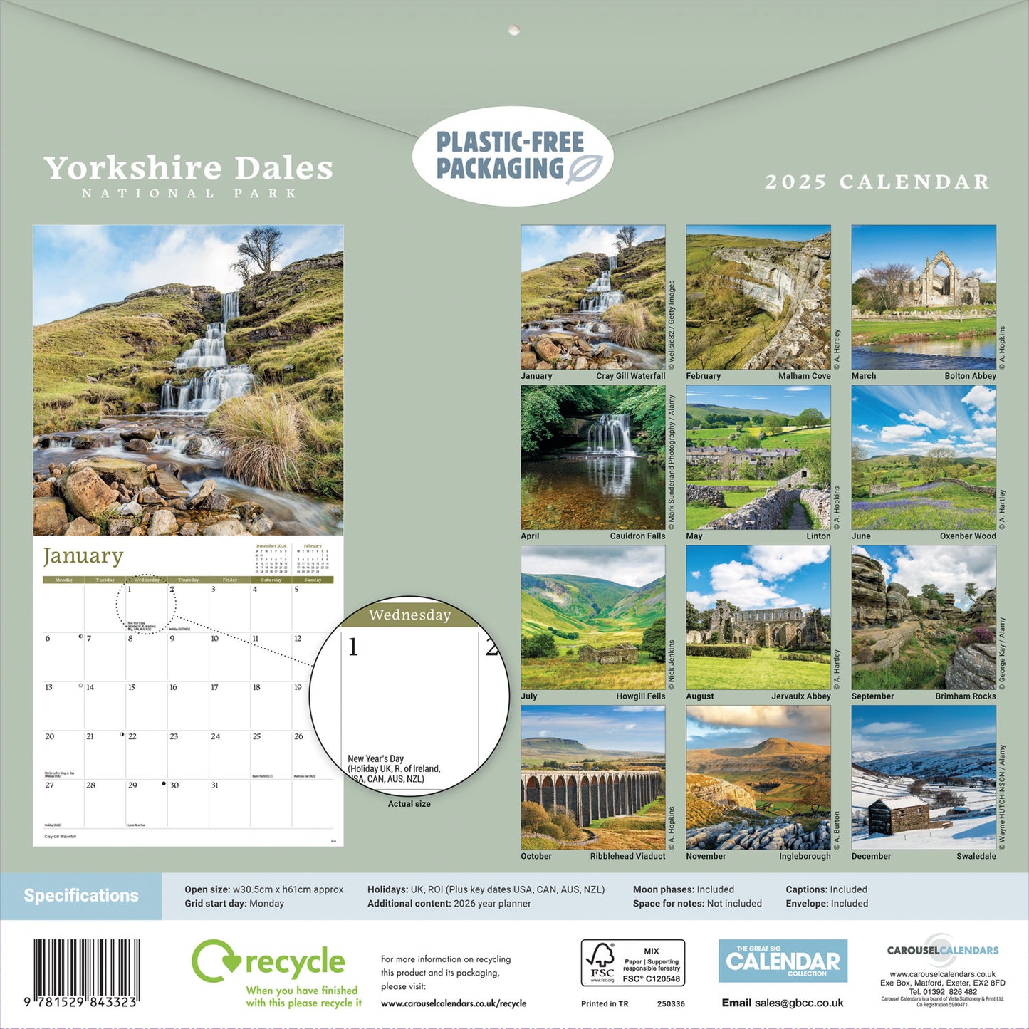 Yorkshire Dales National Park Wall Calendar 2025