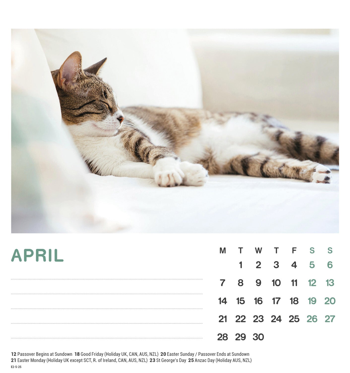 Cat Naps Desk Easel Calendar 2025