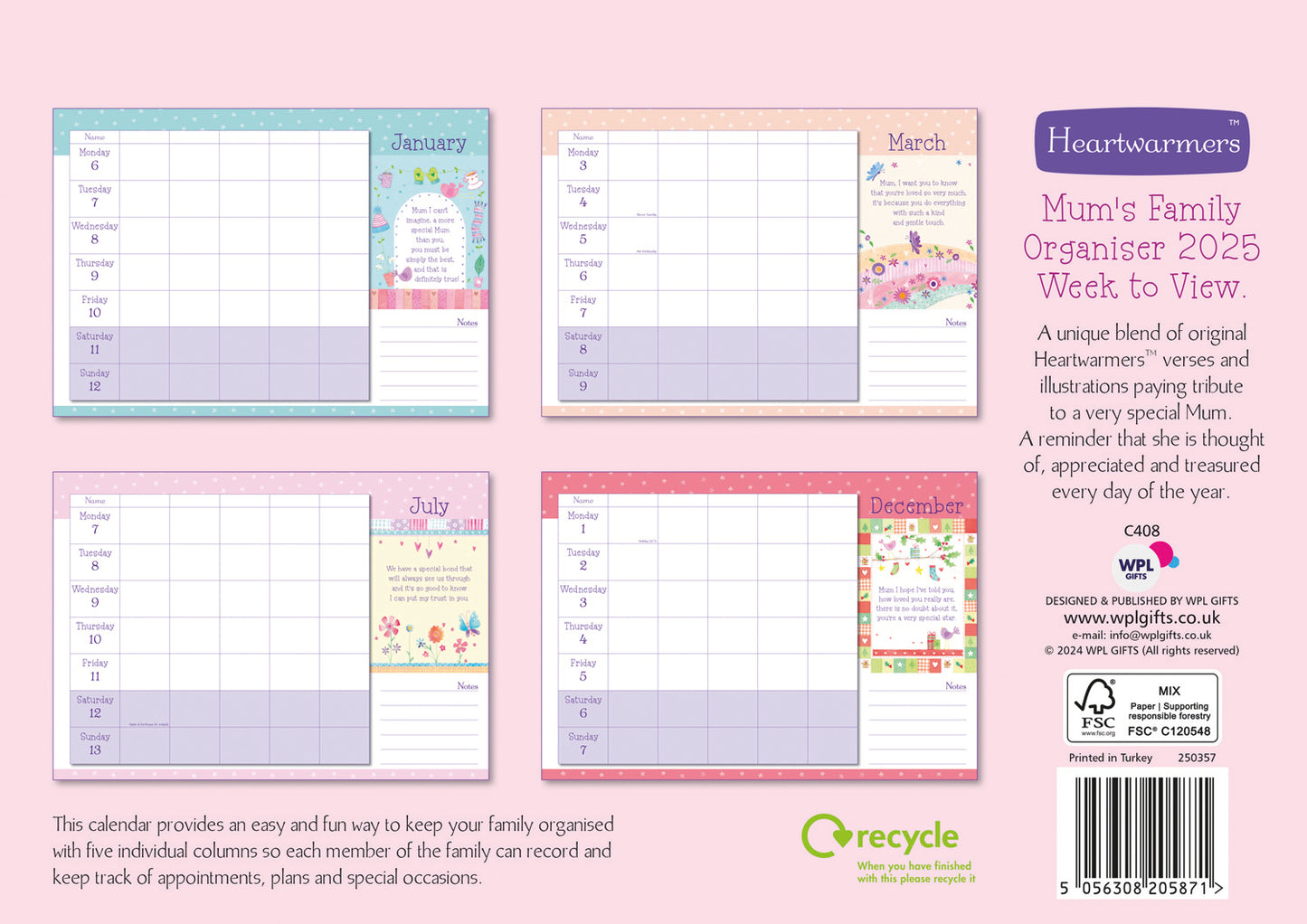 Mums WTV Planner A4 Calendar 2025