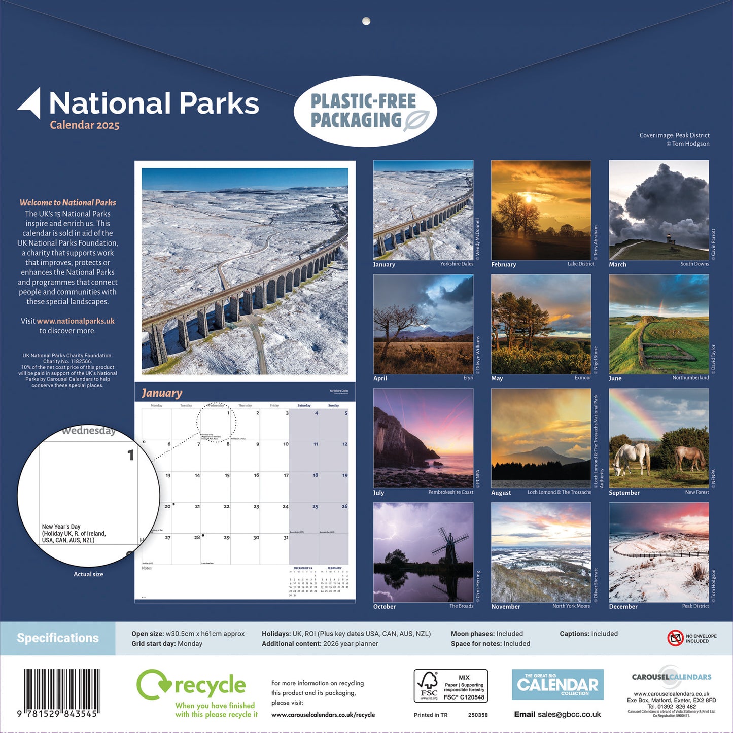 National Parks (PFP) Wall Calendar 2025