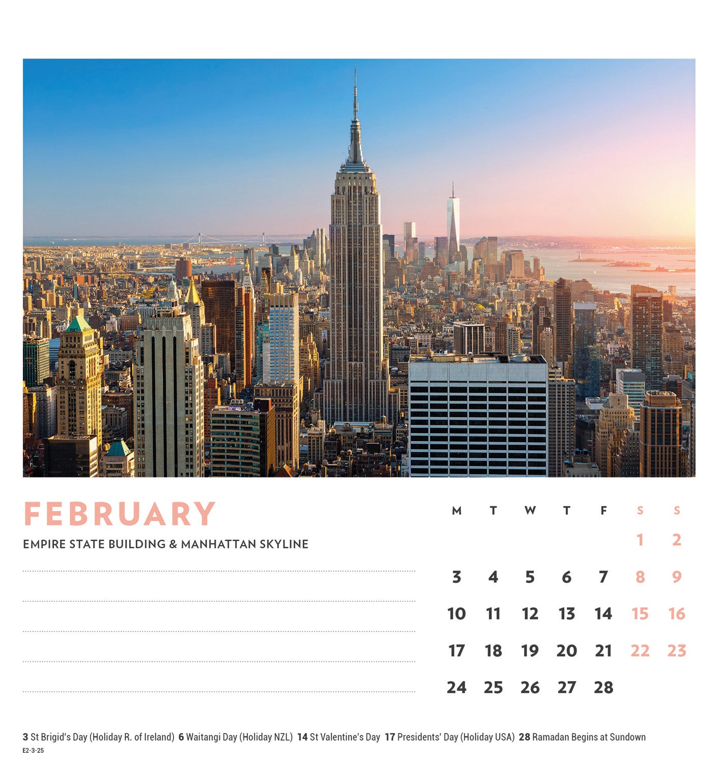 New York Desk Easel Calendar 2025