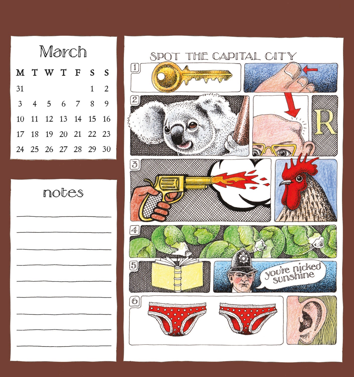 Simon Drew Desk Easel Calendar 2025