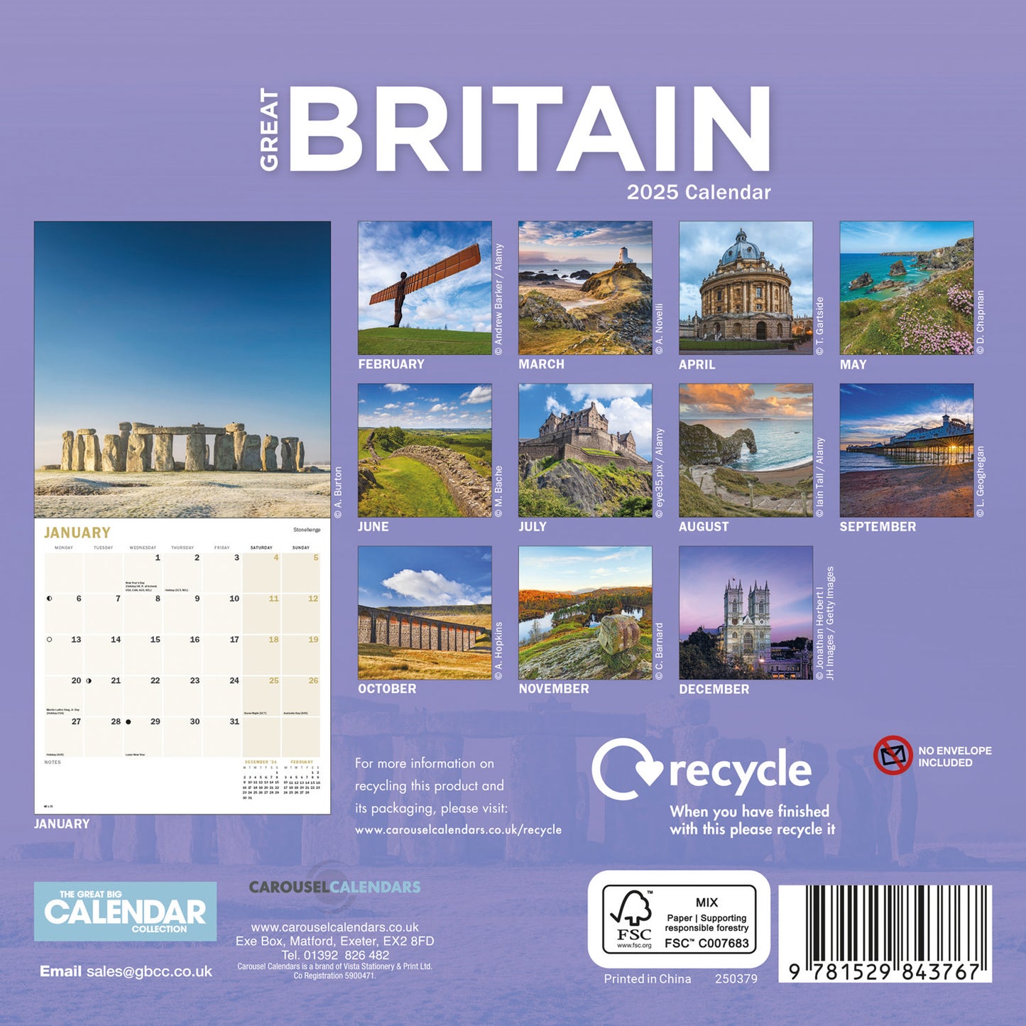 Britain Mini Calendar 2025