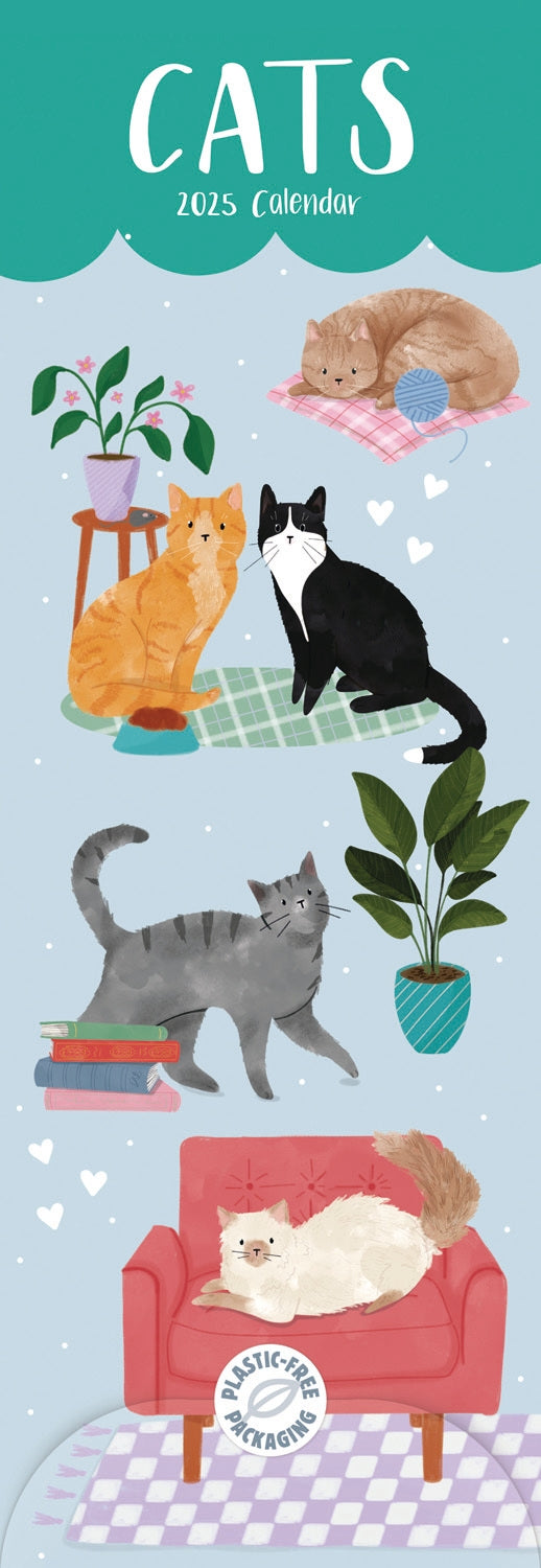 Cats By Anne Mortimer (PFP) Slim Calendar 2025