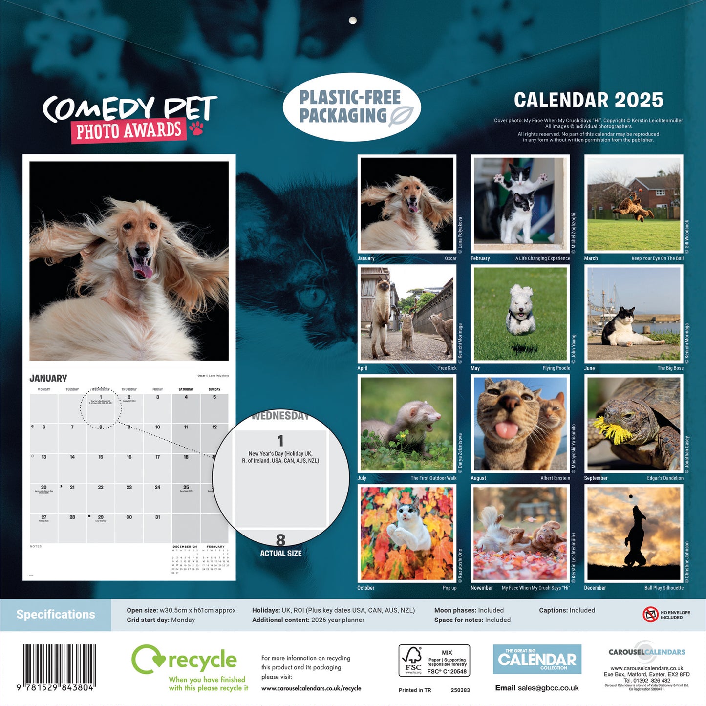 Comedy Pet Photography Awards (PFP) Wall Calendar 2025