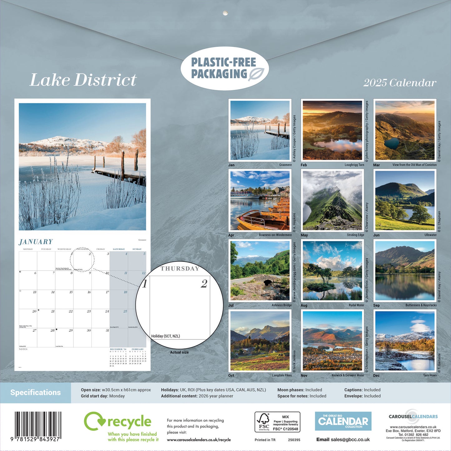 Lake District Wall Calendar 2025