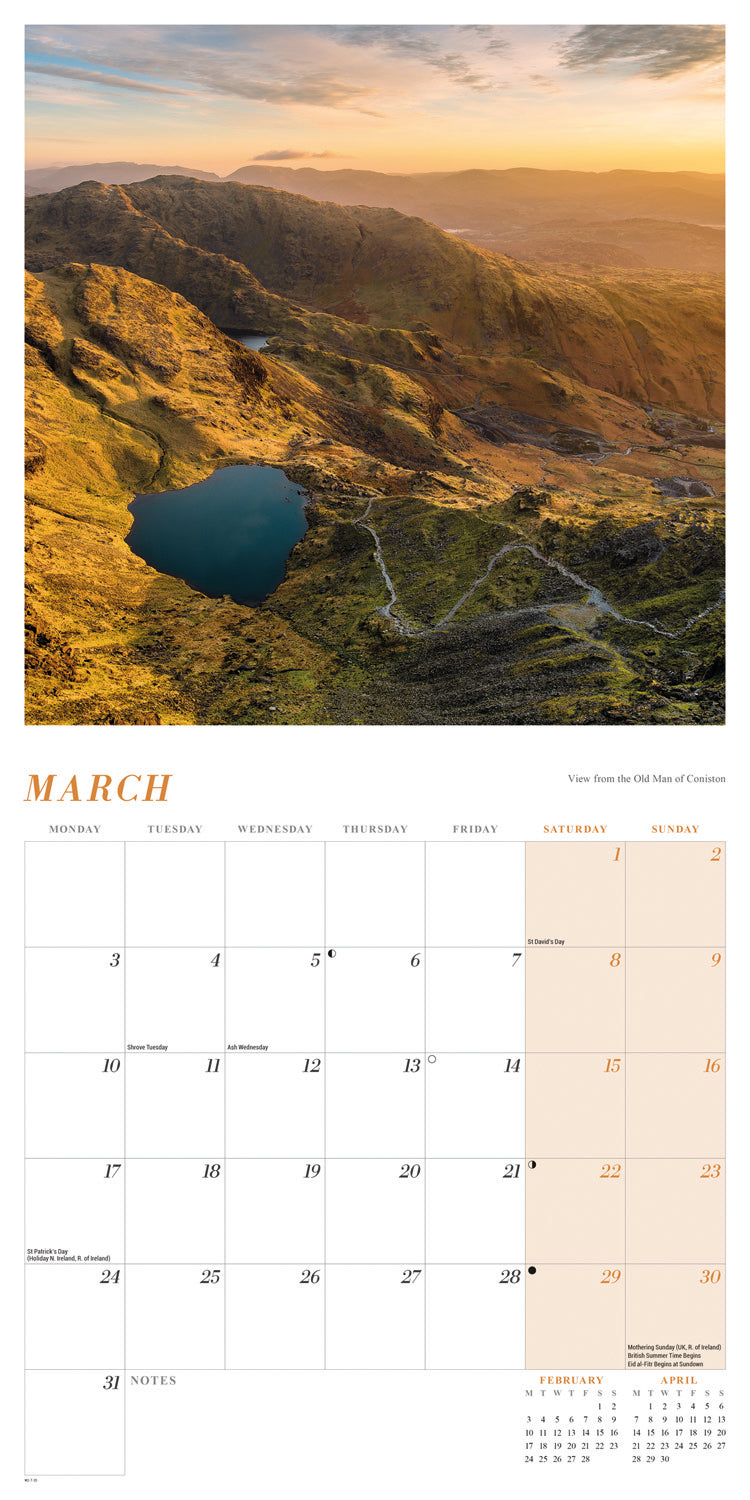 Lake District Wall Calendar 2025