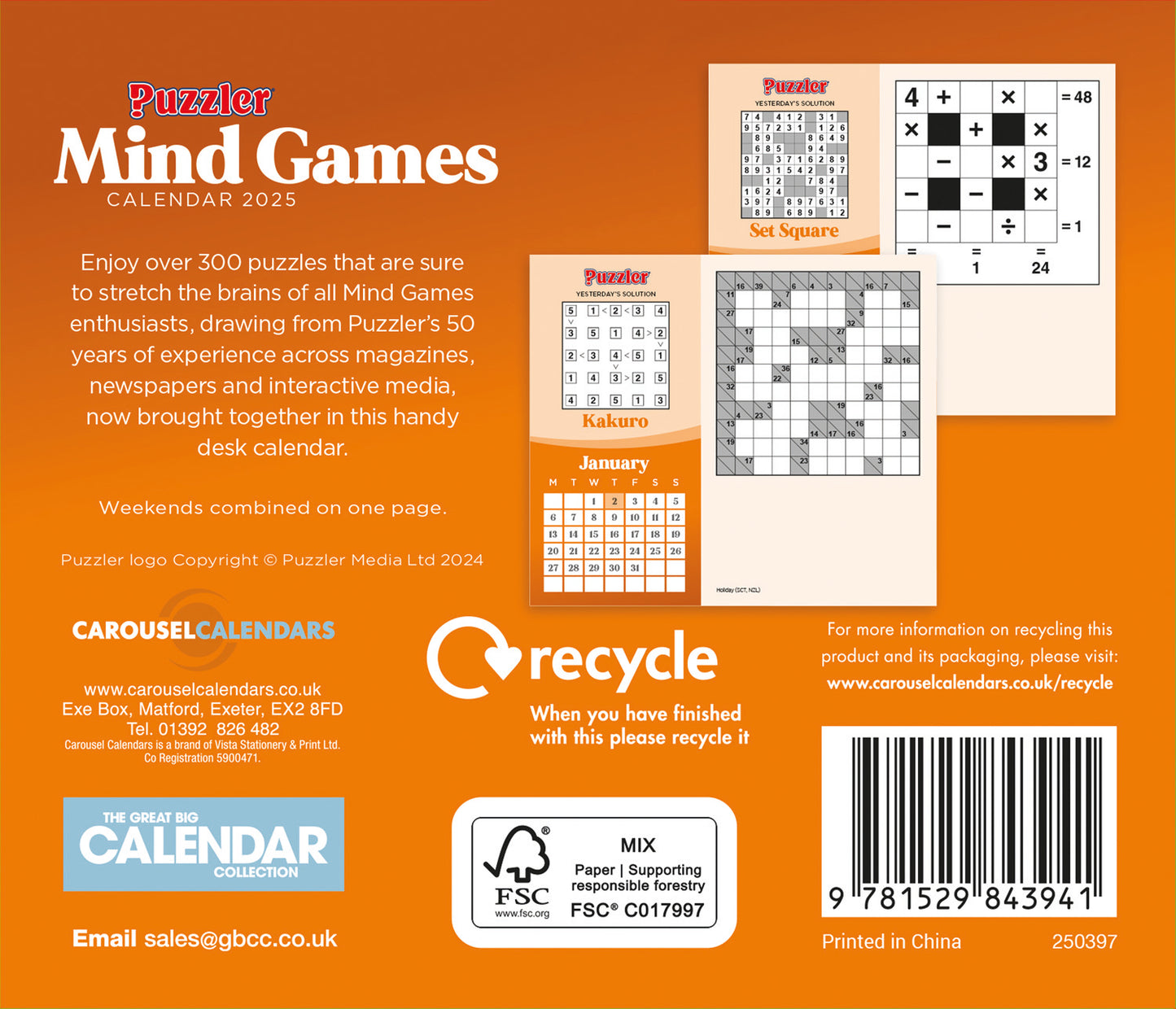 Mind Games, Puzzler Box Calendar 2025