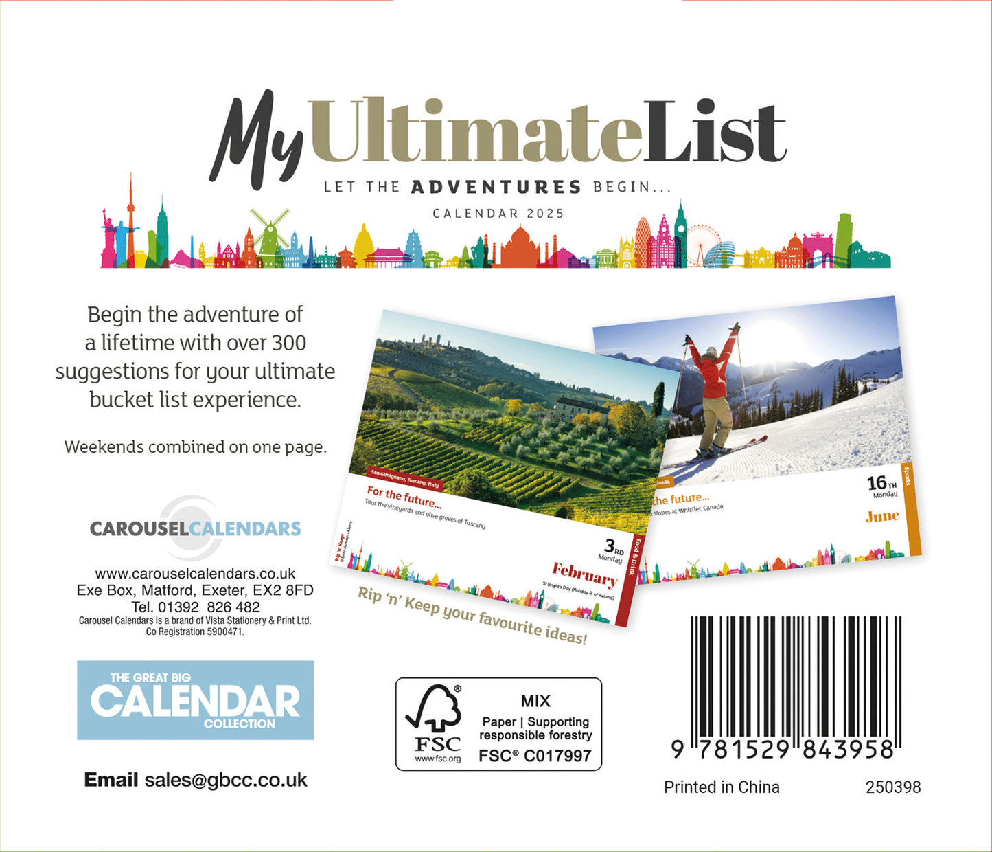 My Ultimate List, Box  Calendar 2025