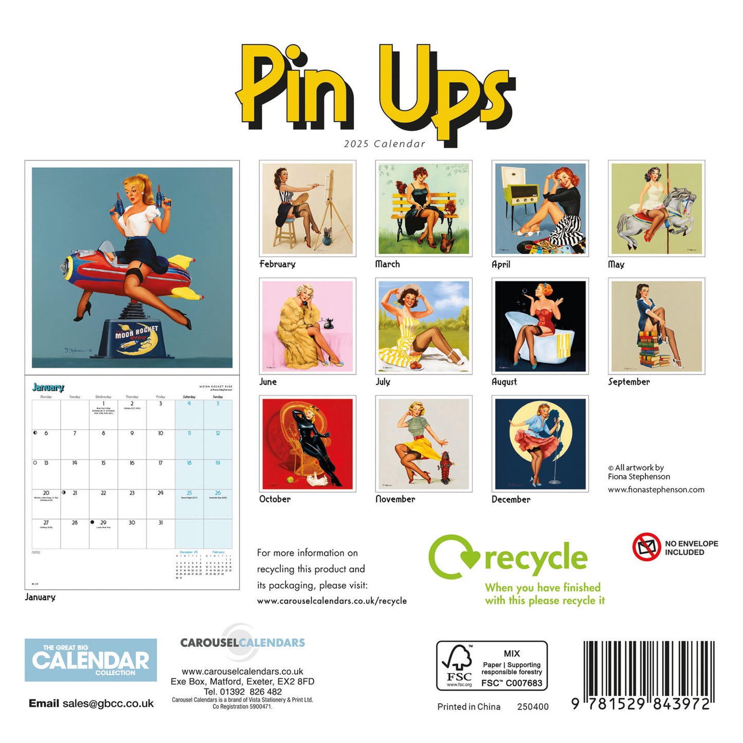 Pin Ups  Mini Calendar 2025