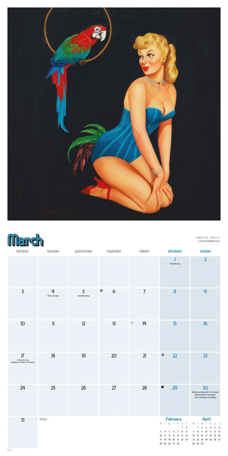 Pin Ups Wall Calendar 2025