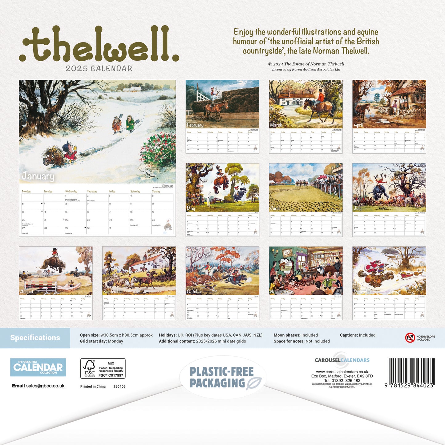 Thelwell Wiro Wall Calendar 2025