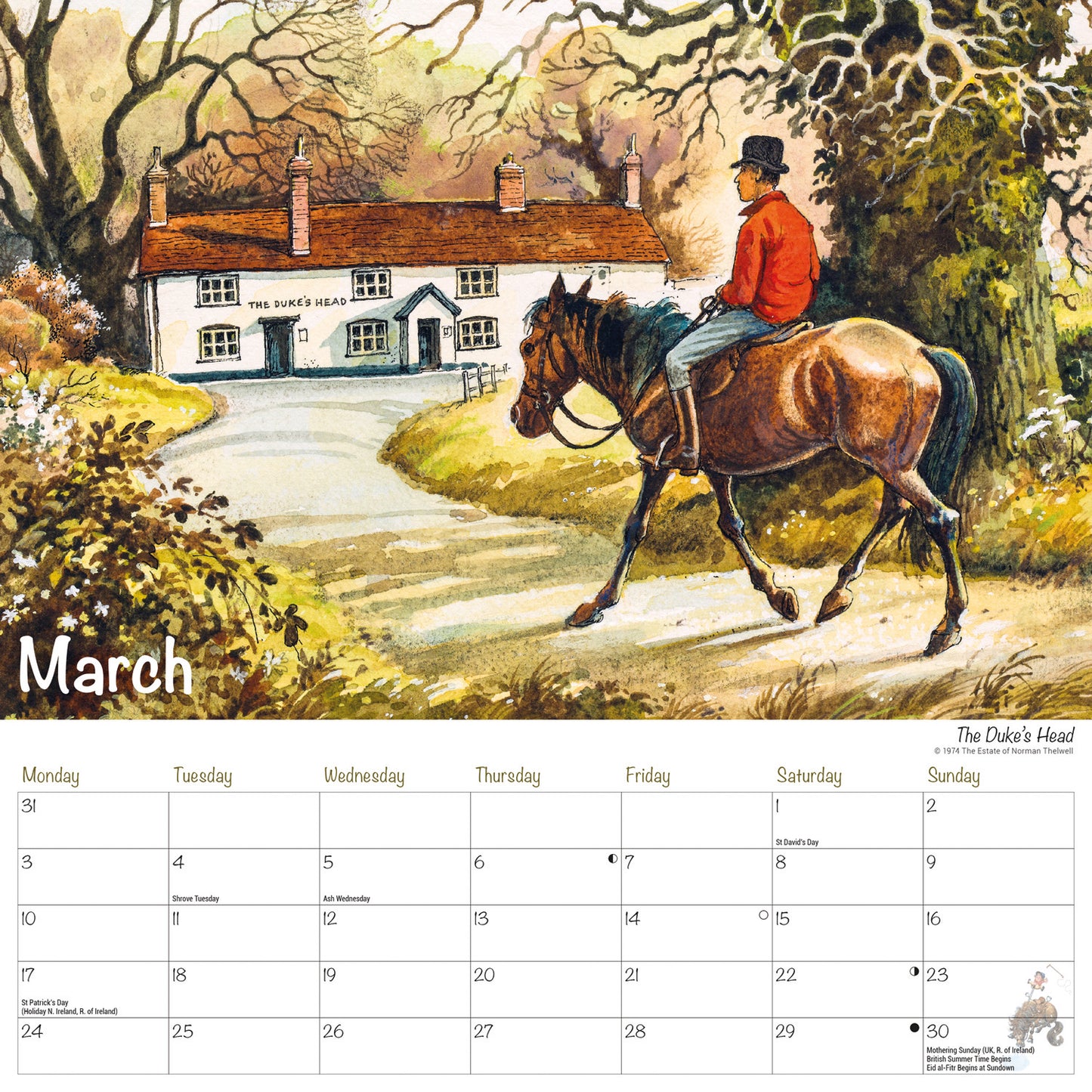 Thelwell Wiro Wall Calendar 2025