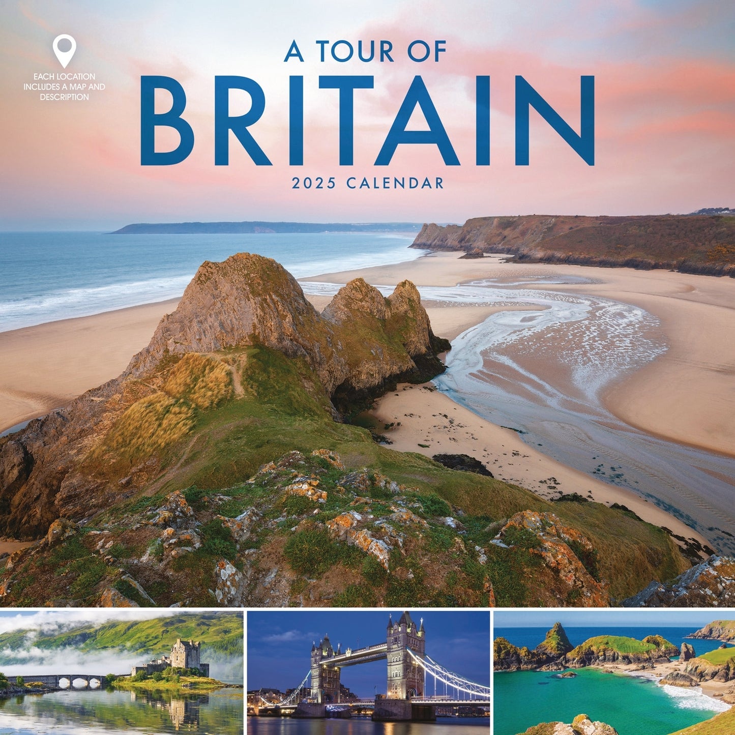 A Tour of Britain Wiro Wall Calendar 2025