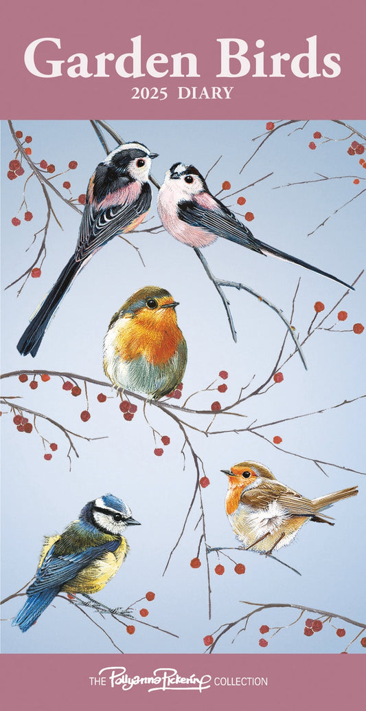 Garden Birds by Pollyanna Slim Diary 2025