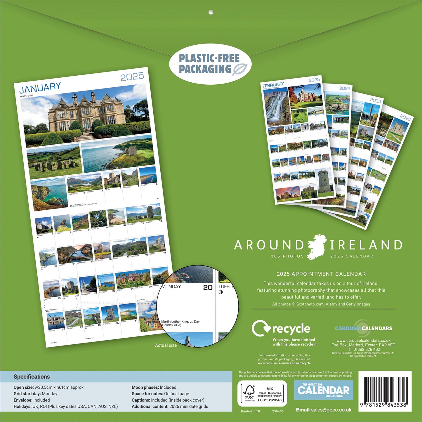 Around Ireland Wall Calendar 2025