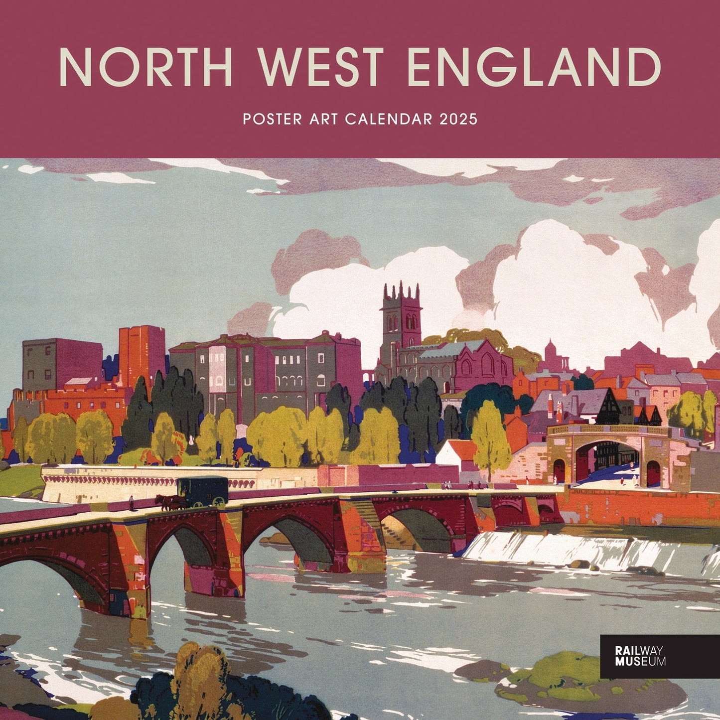 North West England Poster Art NRM Wiro Wall Calendar 2025