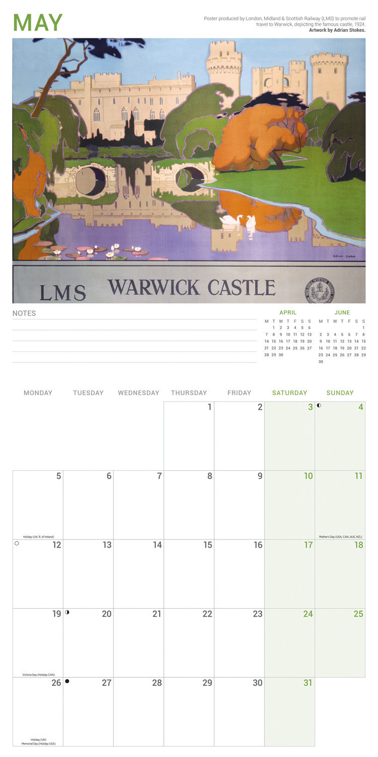 Railway Poster Art NRM Wall Calendar 2025