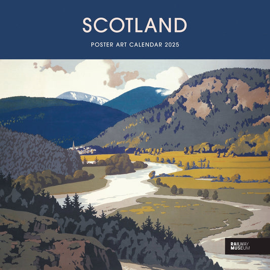 Scotland Poster Art NRM Wiro Wall Calendar 2025