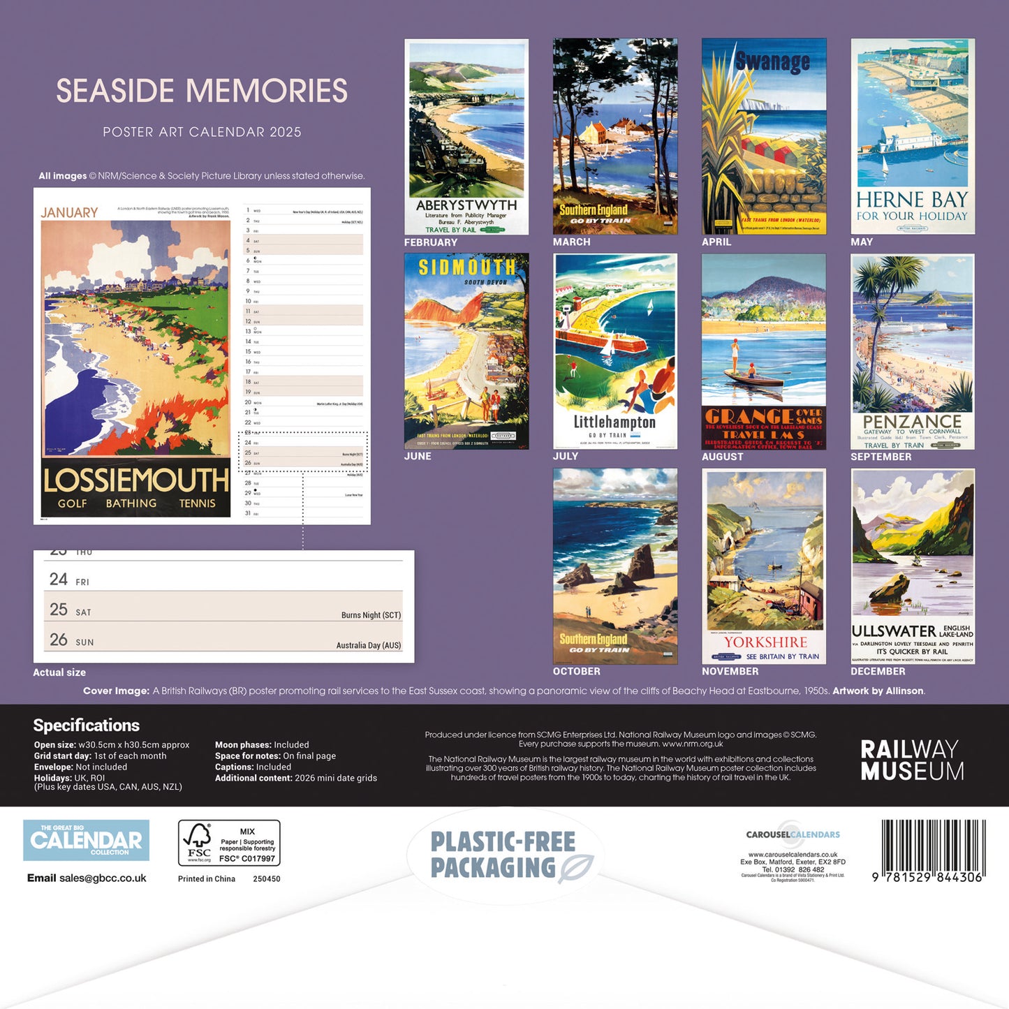 Seaside Memories NRM Wiro Wall Calendar 2025