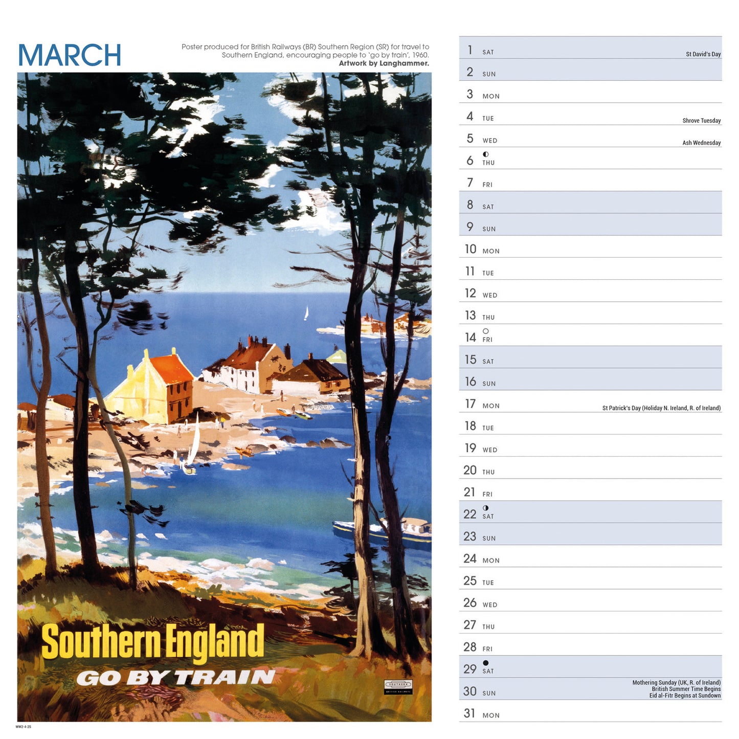 Seaside Memories NRM Wiro Wall Calendar 2025