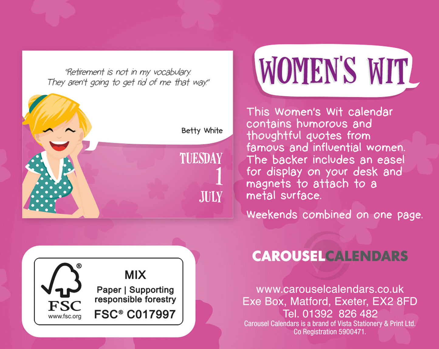 Womens Wit Mini Box Calendar 2025