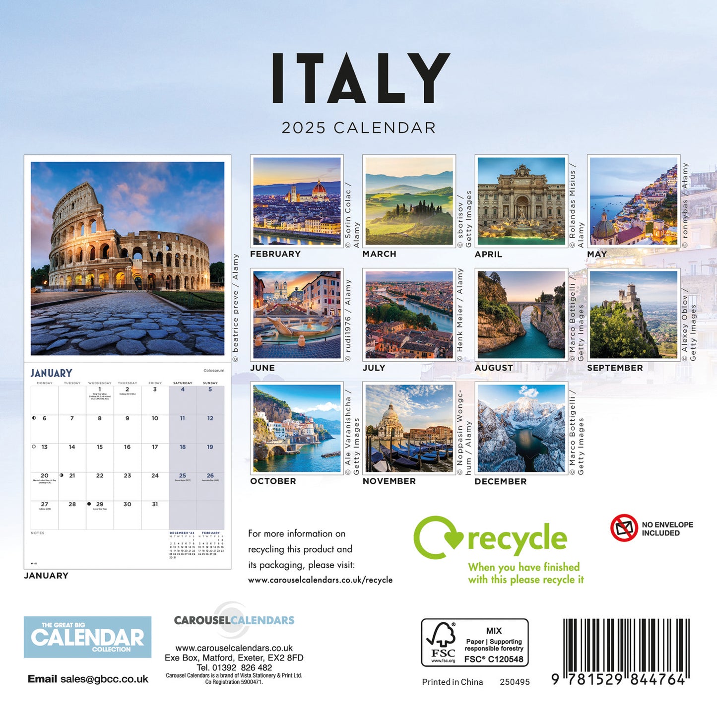 Italy Mini Calendar 2025