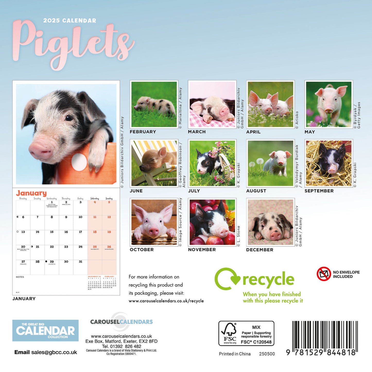 Piglets Mini Calendar 2025