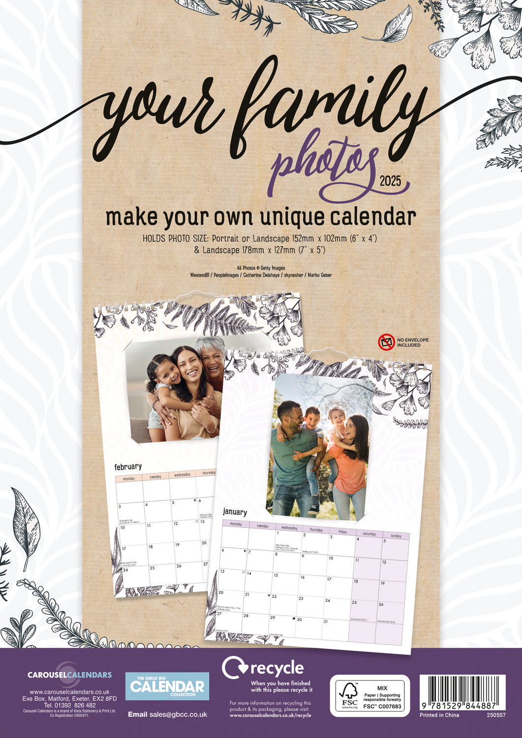 Your Family Photos A4 Calendar 2025