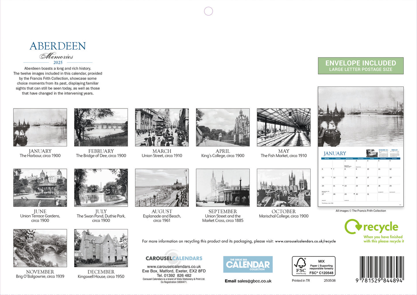 Aberdeen Memories A4 Calendar  2025