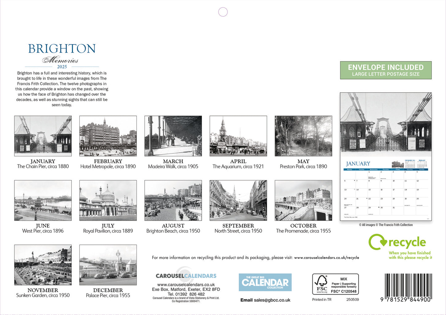 Brighton Memories A4 Calendar  2025