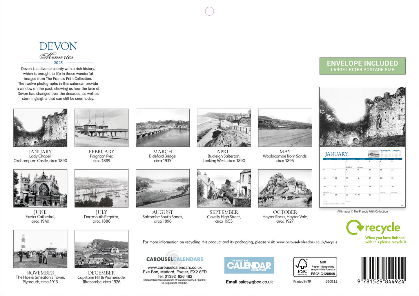 Devon Memories A4 Calendar  2025