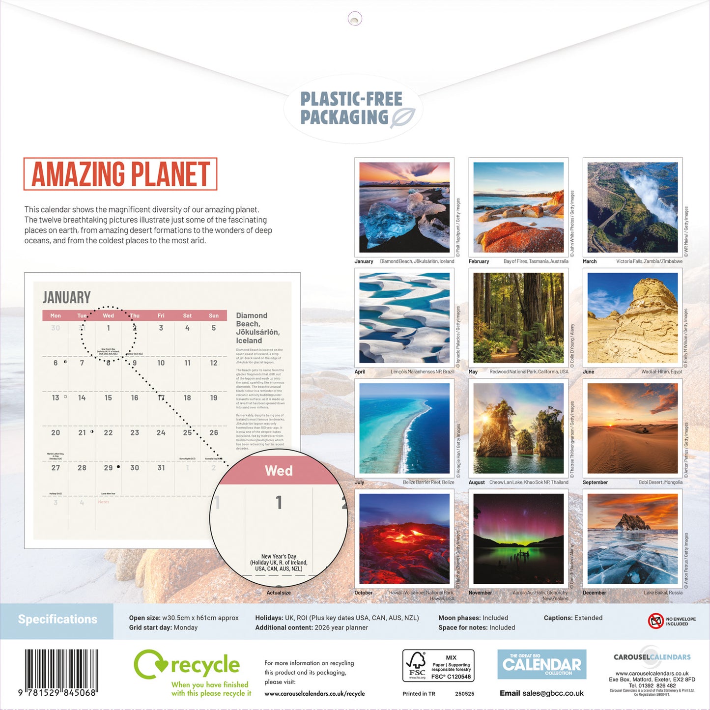 Amazing Planet Wall Calendar (PFP) 2025