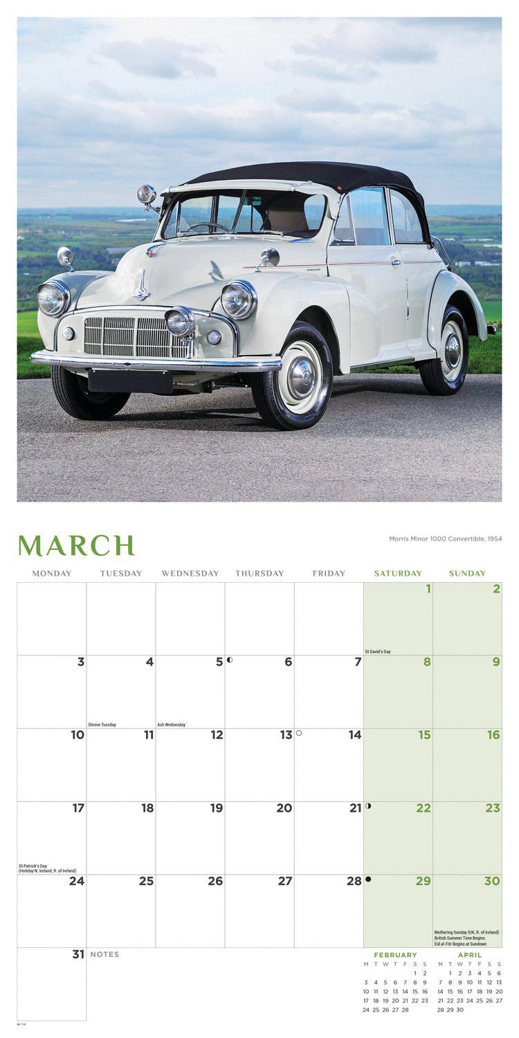 Classic British Cars (PFP) Wall Calendar 2025