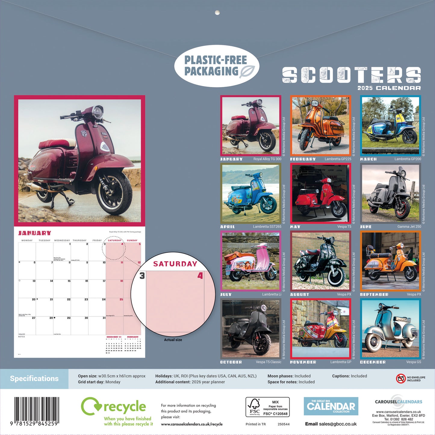 Scooters (PFP) Wall Calendar 2025