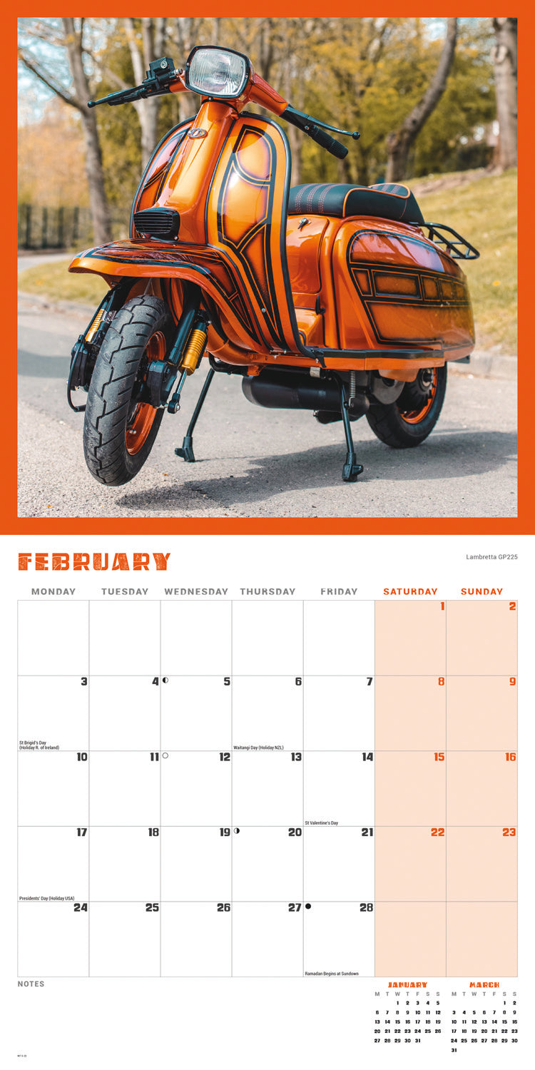 Scooters (PFP) Wall Calendar 2025