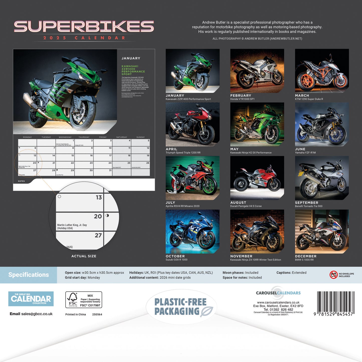 Superbikes Wiro Wall Calendar 2025