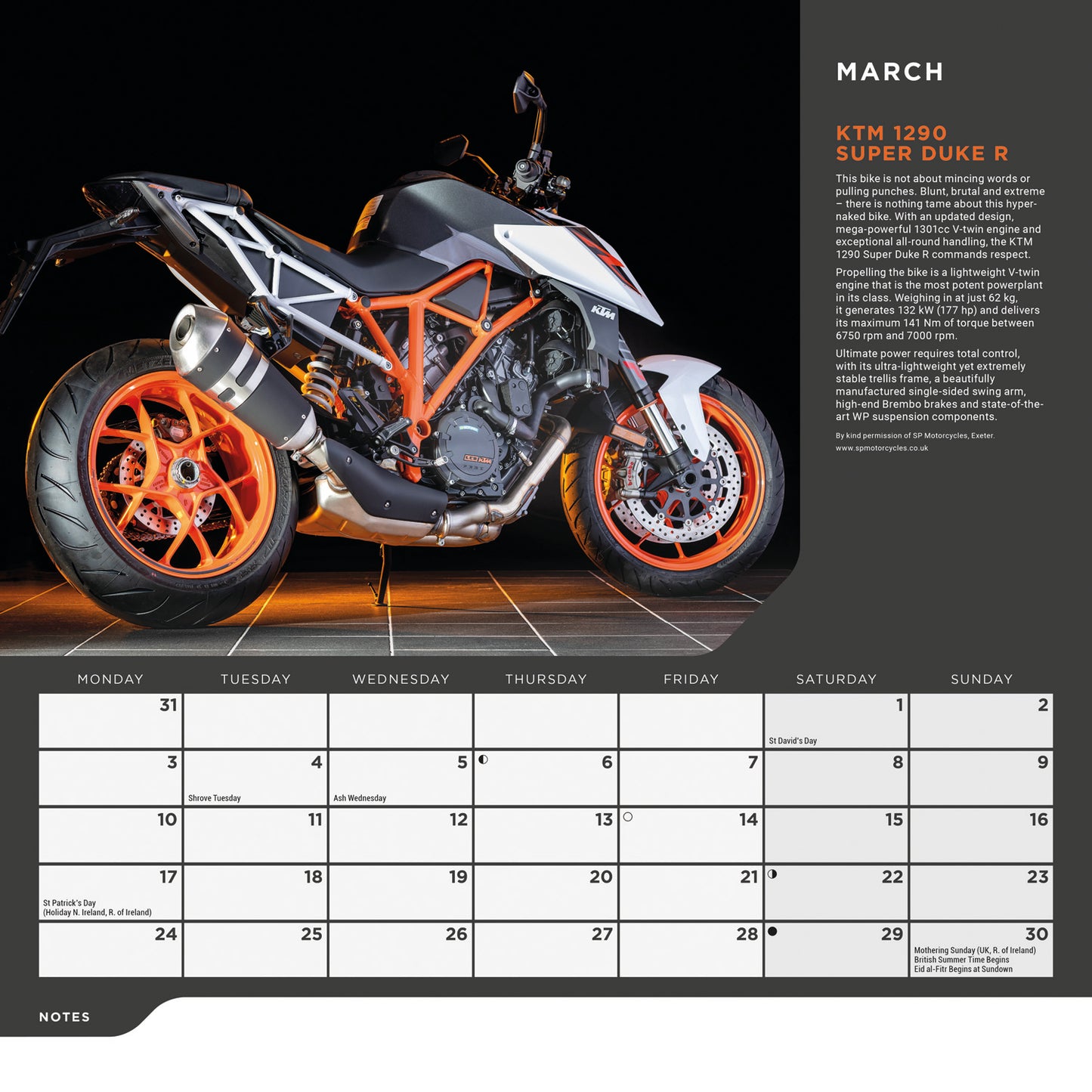 Superbikes Wiro Wall Calendar 2025