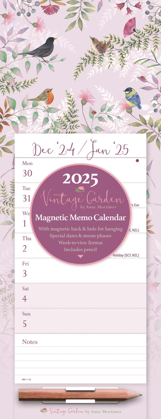 Vintage Garden WTV Magnetic Calendar 2025