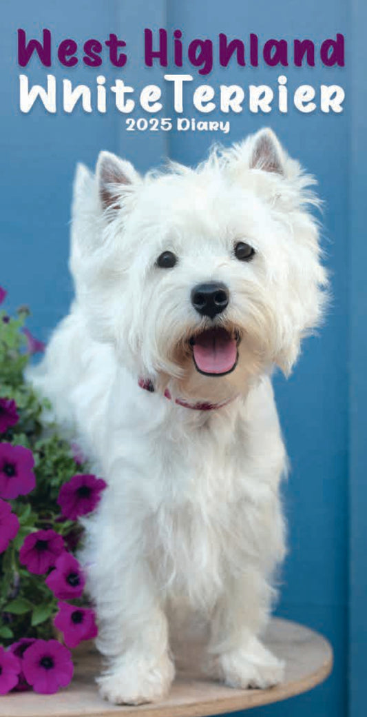 West Highland White Terriers Slim Diary 2025