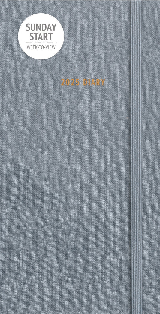 Fashion Diary Sunday Start Charcoal Slim Diary 2025