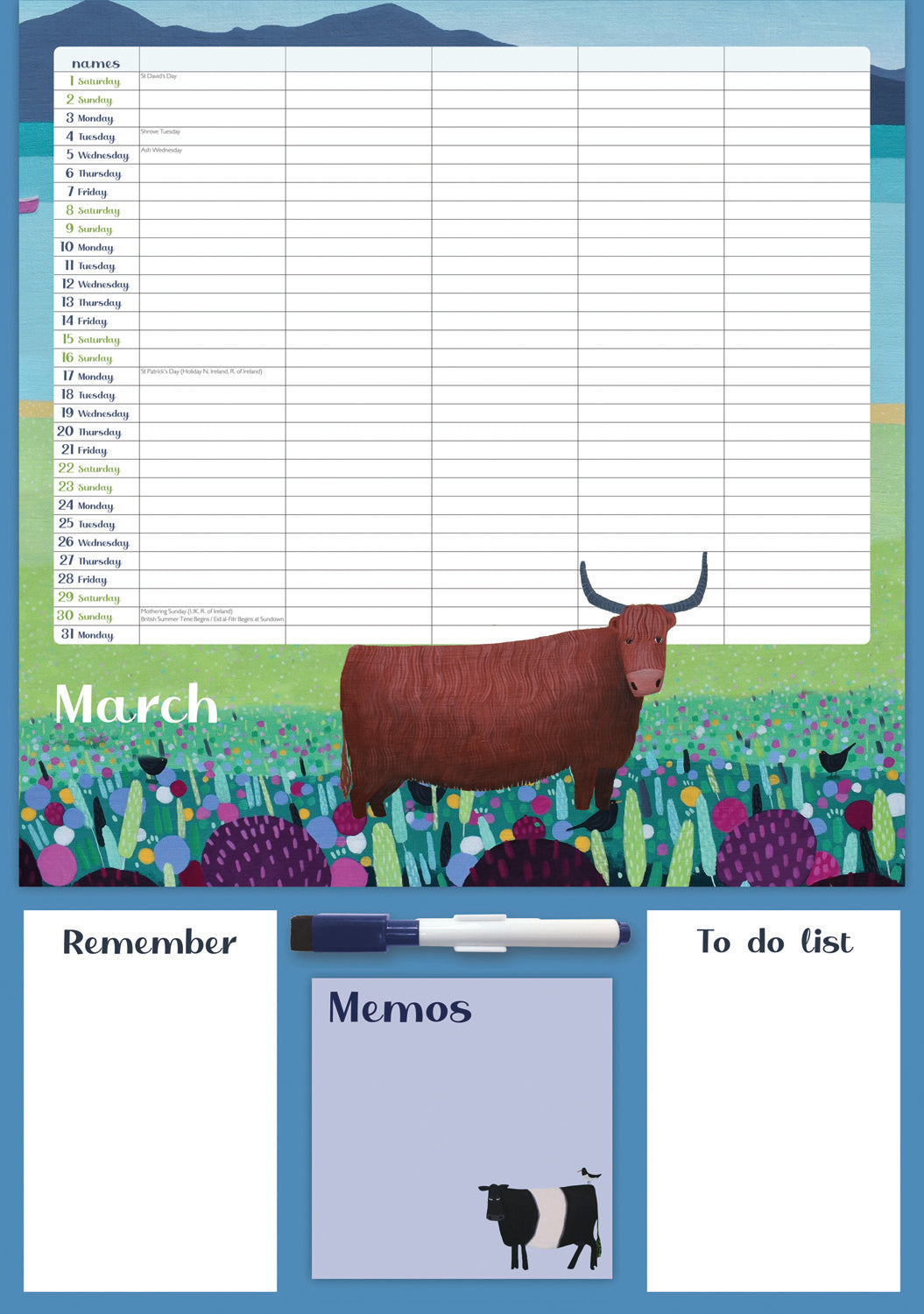 By The Sea, Family Organiser (PFP) Planner A3 Calendar 2025