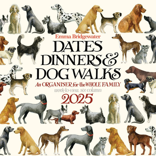 Emma Bridgewater Dates, Dinners & Dog Walks WTV (PFP) Planner Wall Calendar 2025