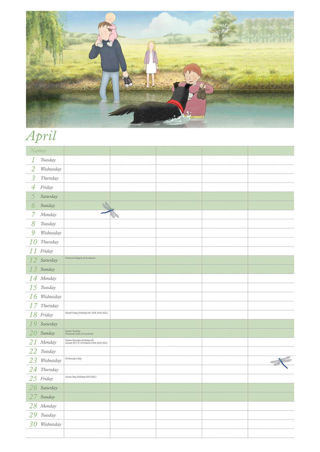 We are Going on a Bear Hunt A3 Planner Calendar 2025