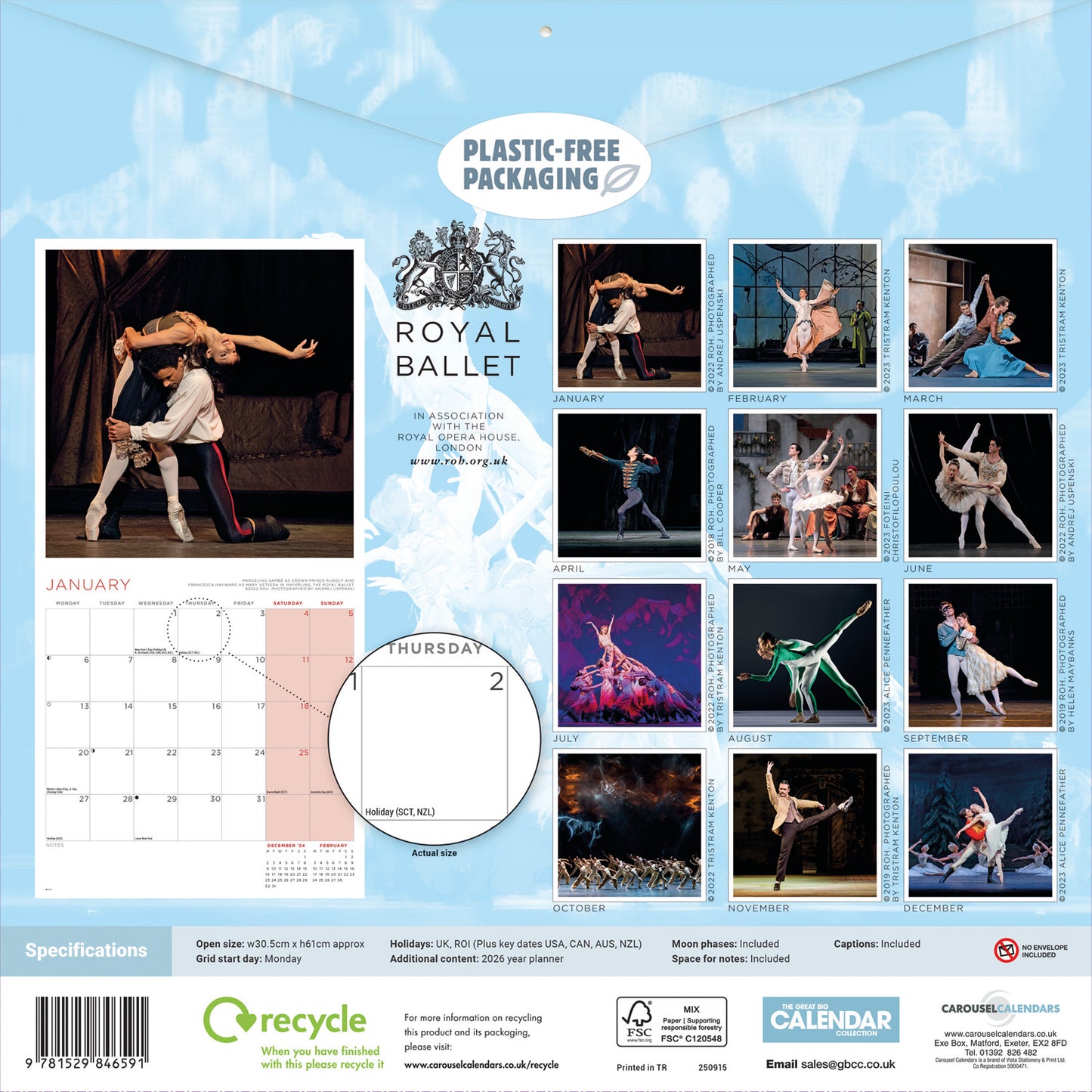 Royal Ballet Wall Calendar 2025