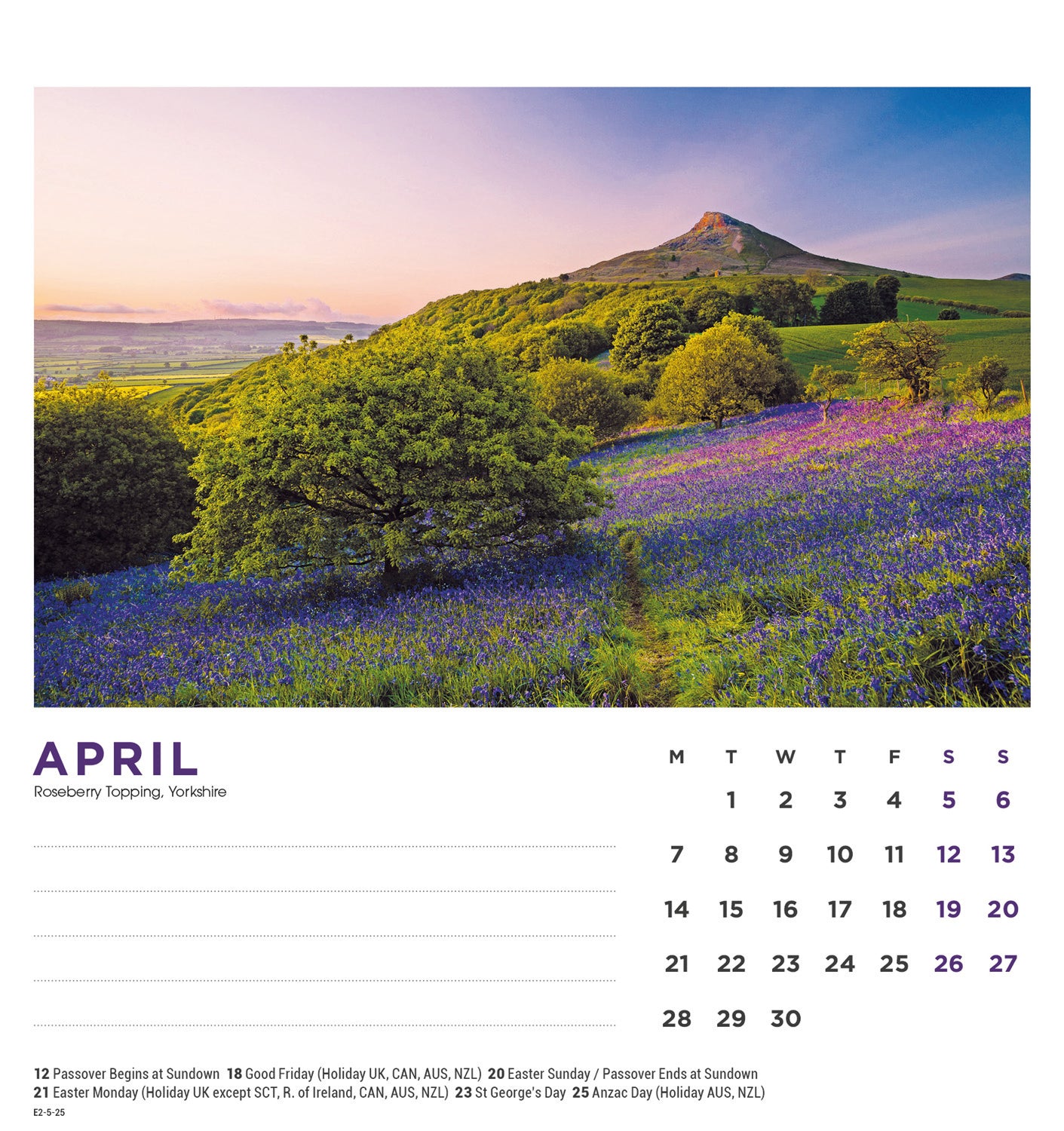 British Landscapes Desk Easel Calendar 2025